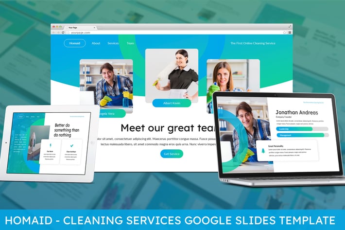 Homaid - Cleaning Services Google Slides Template