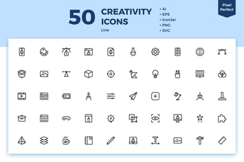 50 Creativity Icons (Line)