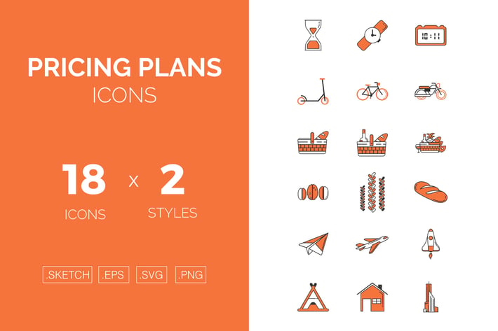 Pricing plans icons