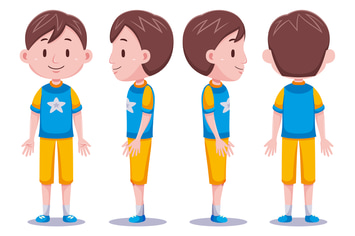 Cute boys character in different poses #1
