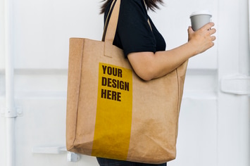 Design space on tote bag mockup