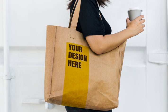 Design space on tote bag mockup