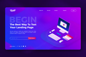 Modern website hero header template