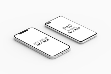P40 Phone & iPhone 12 Mockup