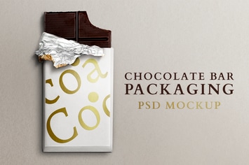 Chocolate bar packaging mockup