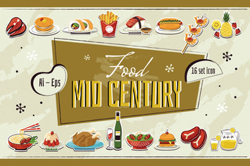 Mid Century Icon Set