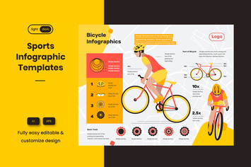 Sport Infographic Template: Riding a bike is safe