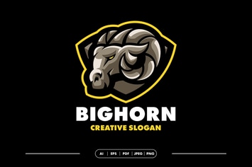 Big Horn Goat Modern Logo
