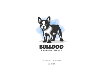 French Bulldog Color Mascot Logo