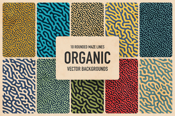 Organic Rounded Maze Lines Vector Backgrounds