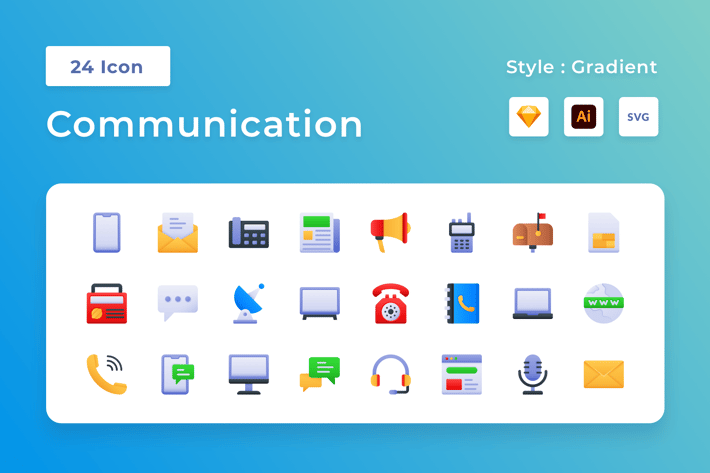 Communication Gradient Icon