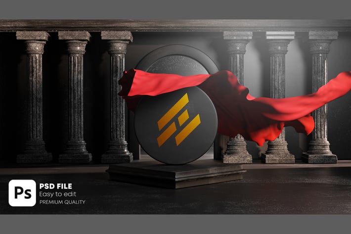 Gold Logo Mockup Unveil Red Cloth Banner