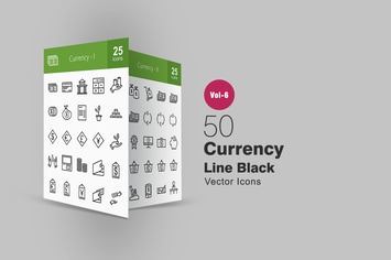 50 Currency Line Icons