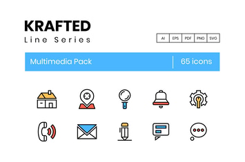 65 Multimedia Icons