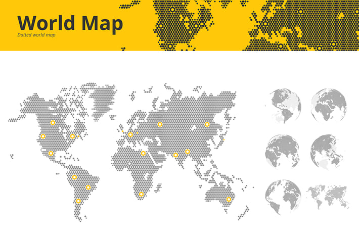 Business dotted world map 