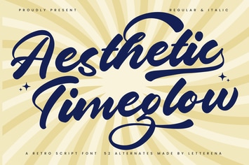 Aesthetic Timeglow Retro Script Font