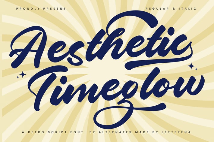 Aesthetic Timeglow Retro Script Font