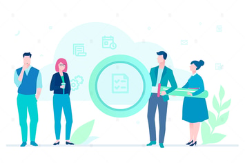 Cloud search - flat design style illustration