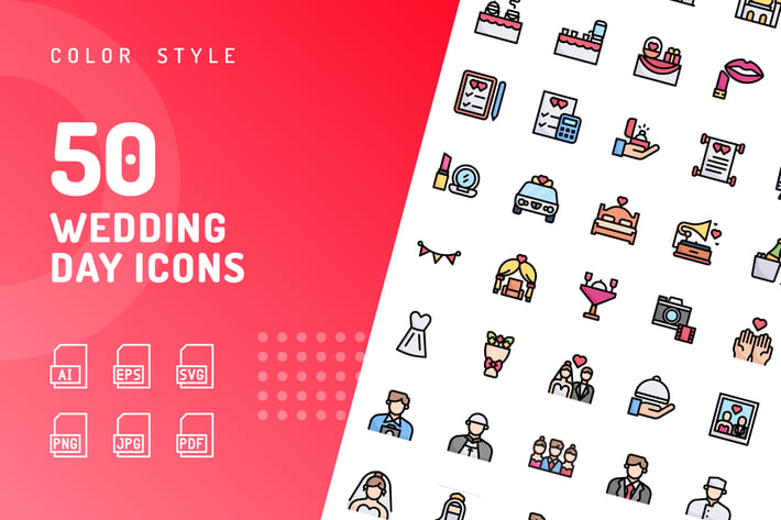 Wedding Day Color Icons