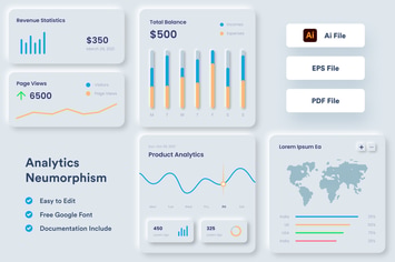 Analytics Neumorphism Infographic