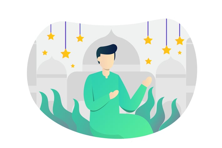 Eid Mubarak Flat Illustration
