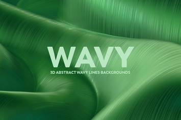 Abstract 3D Wavy Backgrounds - Green Color