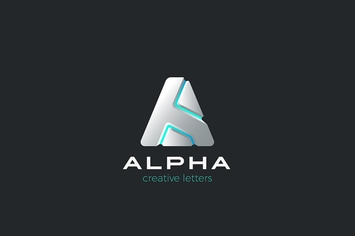 Letter A Logo design 3D Technology Future style