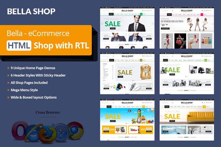 Multipurpose Ecommerce HTML Template - Bella Shop