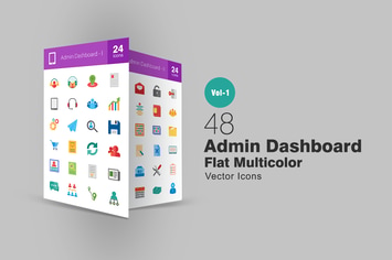 48 Admin Dashboard Flat Multicolor Icons