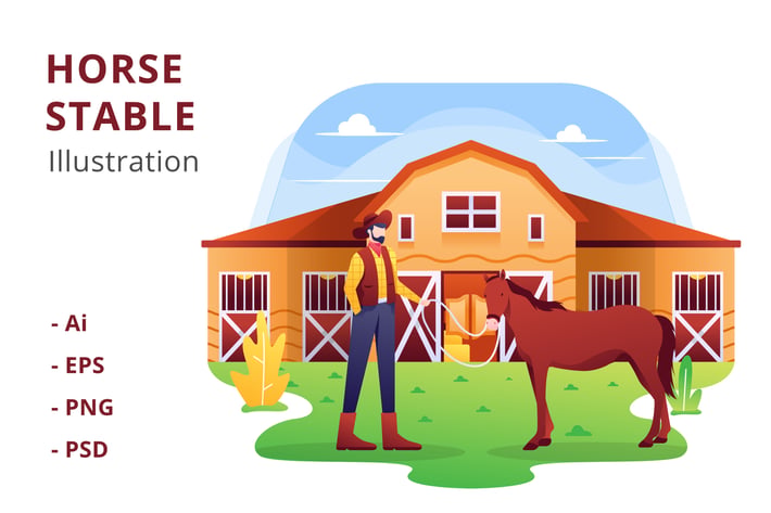 Horse Stable Illustration