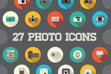 27 Vector Photo Flat Icons Set