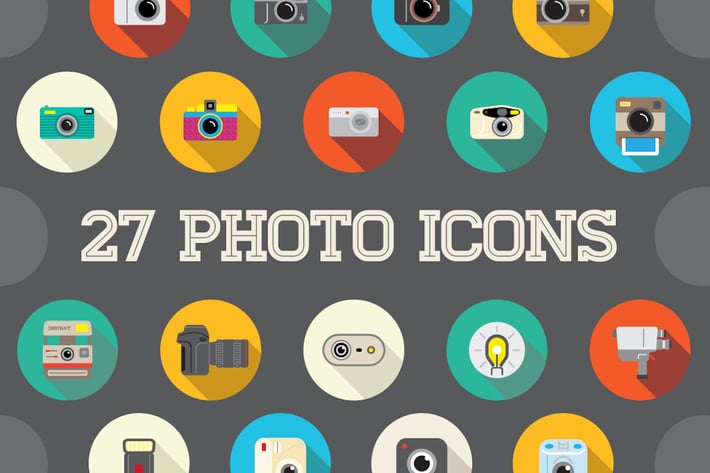 27 Vector Photo Flat Icons Set
