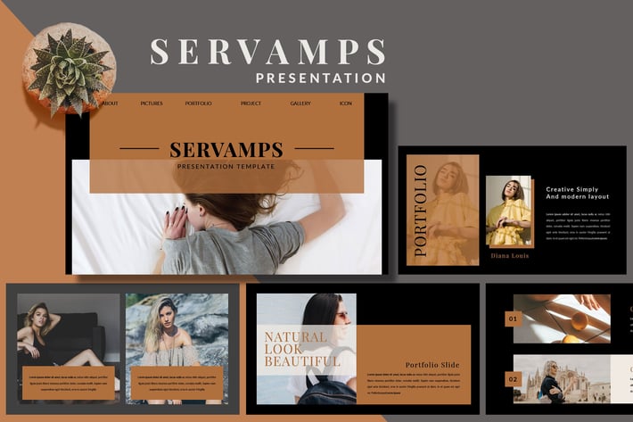 Servamps Dark Minimal - Fashion Powerpoint Templat
