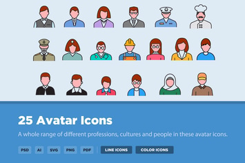 25 Avatar Icon Set