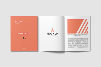 Open and Closed US Letter Magazine Mockups