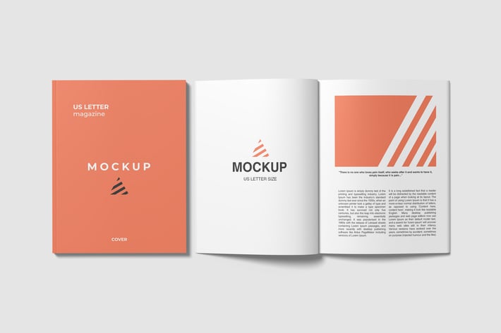 Open and Closed US Letter Magazine Mockups