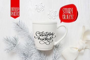 Christmas mug and letter mock ups