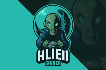 Alien Gamer Mascot Logo