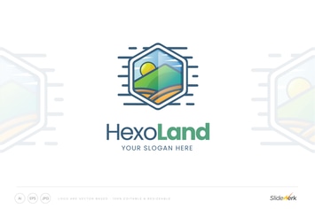Panorama Land and Mountain Logo Template