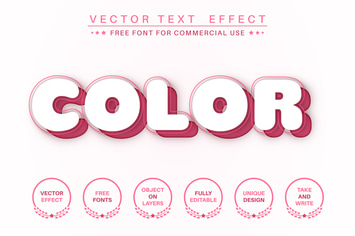 Cut pink - editable text effect,  font style