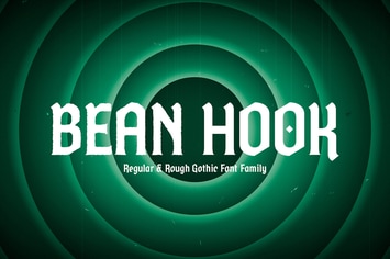 Bean Hook - Wood Type Gothic Flare Rough & Inline