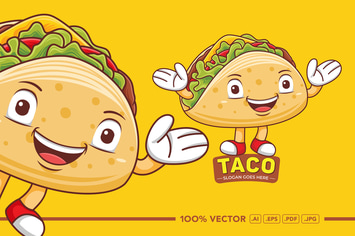Taco Mascot Logo Vector