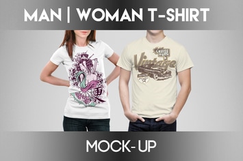 Man / Woman T-shirt Mock-Up