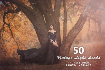 50 Vintage Light Leaks Photo Overlays