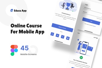 Educa - Education Mobile App UI kit Figma