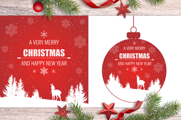 Red Christmas Backgrounds with Deer