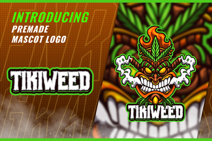 Tiki Weed - Mascot Esport Logo Template