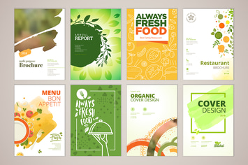 Set of restaurant brochure and menu templates