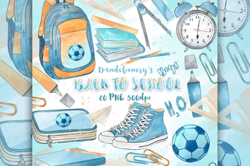 Back to School Boys digital cliparts