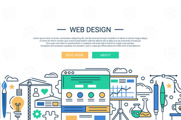 Illustration of modern flat design composition